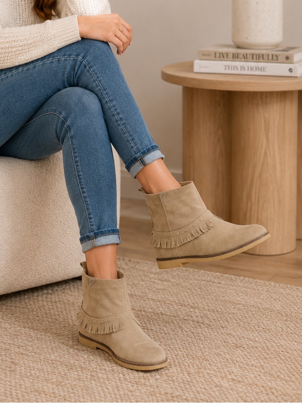 🩷. 562. 🟰. Coolway boots tan: leather suede ankle